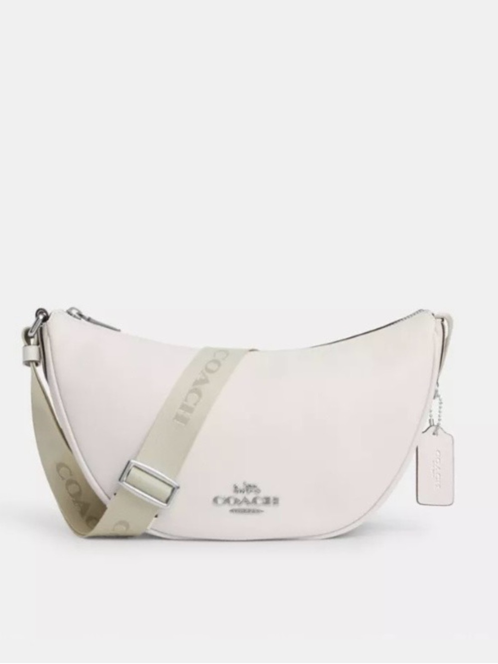 Coach Pace CT644 Leather Shoulder Crossbody Bag Silver Chalk - Picture 14 of 14